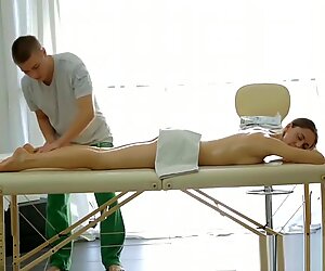 Skinny nymph and naughty massage