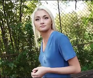 Czech girl flashes her tits and rammed