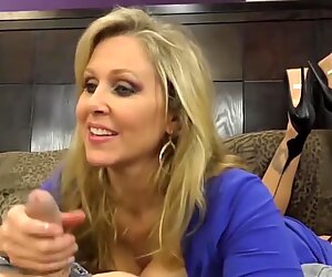 Busty Milf Julia Ann Jacks Him Off With Fake Pussy!