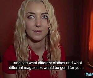 Public Agent Stunning blonde Amaris reveals body in lingerie